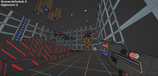 3D first person parcour game with a magnet gun