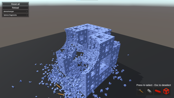 3D demo with voxel destruction